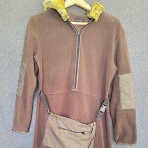 Grant Size 42 Fall/Winter Fleece Tunic Dress with Faux Fur Trim Hood